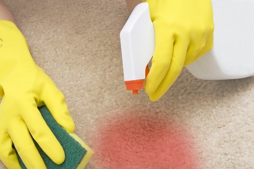 Professional cleaners preparing a rental property for end of tenancy inspection