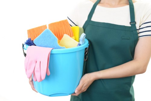 Cleaning team separating recyclables during an end of tenancy clean