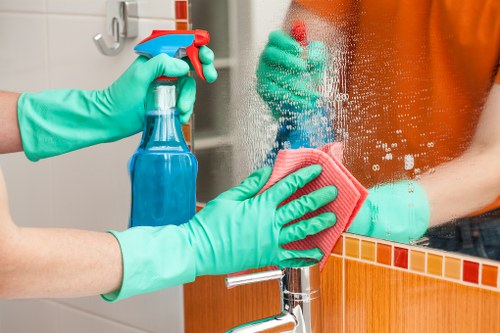 Detailed tenancy cleaning team working on a move-out property