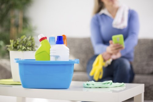 Deep cleaning kitchen surfaces during a move-out service