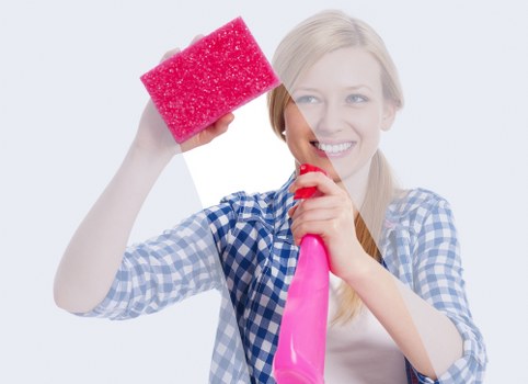 Detailed post-construction cleaning of kitchen surfaces and fixtures