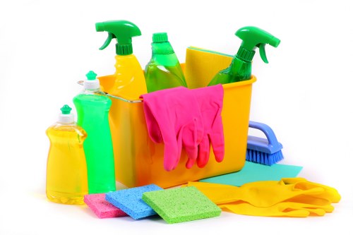 End of tenancy cleaning in a modern office kitchen and meeting space